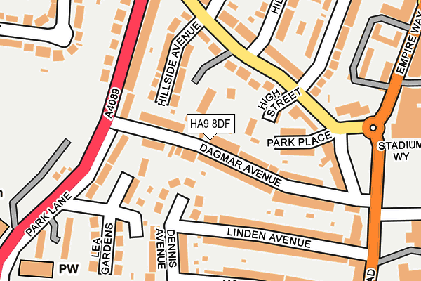 HA9 8DF map - OS OpenMap – Local (Ordnance Survey)