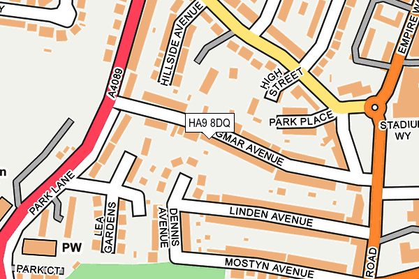 HA9 8DQ map - OS OpenMap – Local (Ordnance Survey)