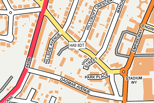 HA9 8DT map - OS OpenMap – Local (Ordnance Survey)