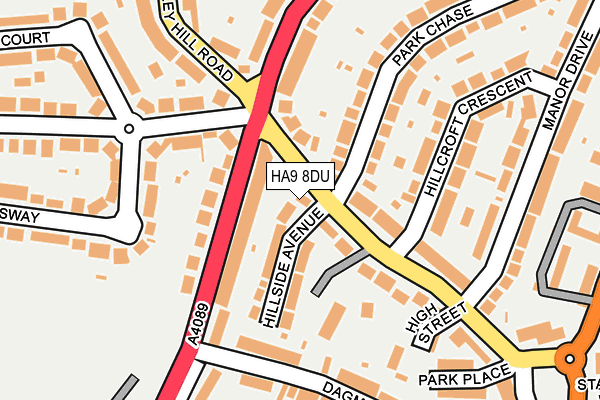 HA9 8DU map - OS OpenMap – Local (Ordnance Survey)