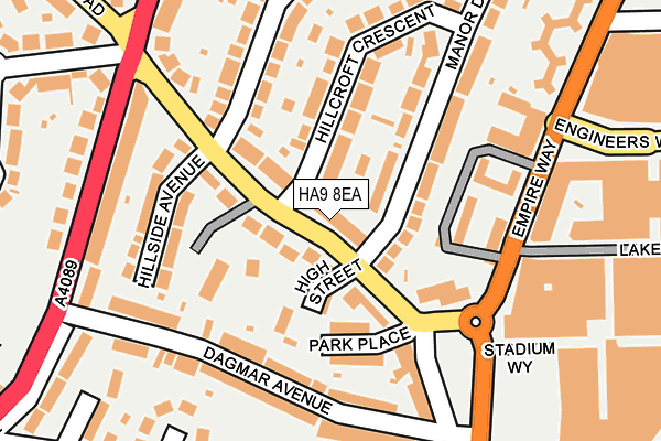 HA9 8EA map - OS OpenMap – Local (Ordnance Survey)