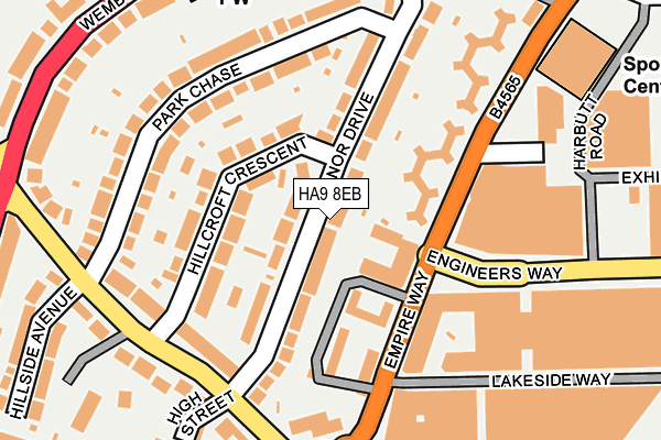 HA9 8EB map - OS OpenMap – Local (Ordnance Survey)