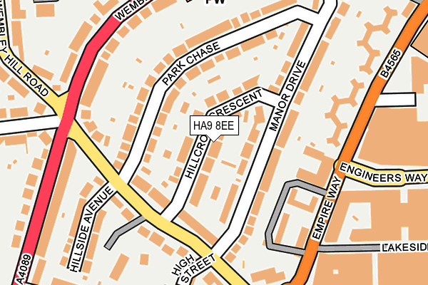 HA9 8EE map - OS OpenMap – Local (Ordnance Survey)
