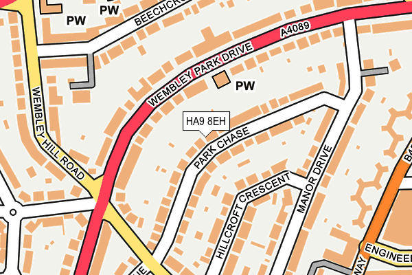 HA9 8EH map - OS OpenMap – Local (Ordnance Survey)