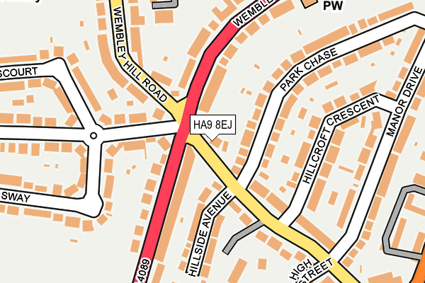 HA9 8EJ map - OS OpenMap – Local (Ordnance Survey)