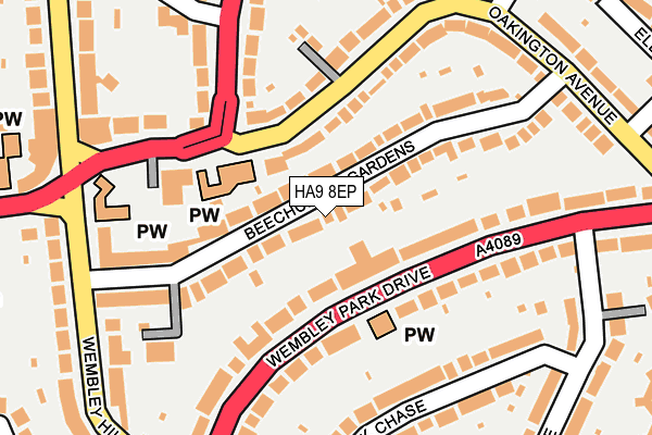 HA9 8EP map - OS OpenMap – Local (Ordnance Survey)