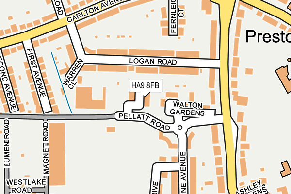 HA9 8FB map - OS OpenMap – Local (Ordnance Survey)