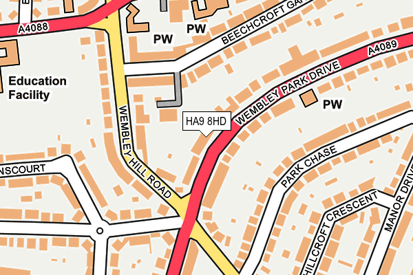 HA9 8HD map - OS OpenMap – Local (Ordnance Survey)