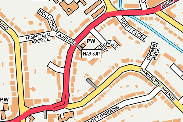 HA9 8JP map - OS OpenMap – Local (Ordnance Survey)