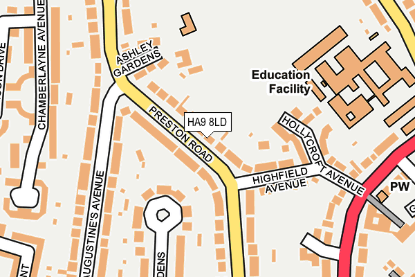 HA9 8LD map - OS OpenMap – Local (Ordnance Survey)