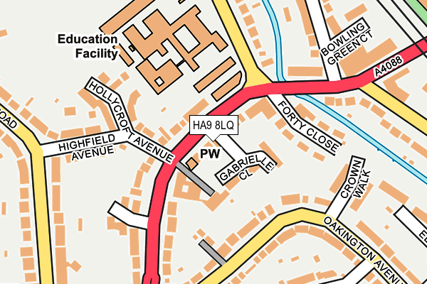 HA9 8LQ map - OS OpenMap – Local (Ordnance Survey)