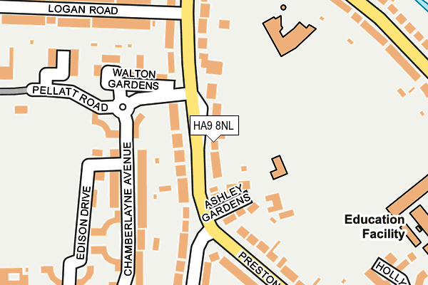 HA9 8NL map - OS OpenMap – Local (Ordnance Survey)
