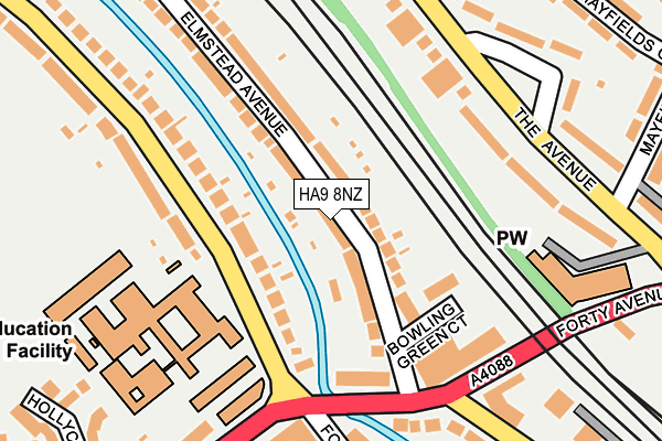 HA9 8NZ map - OS OpenMap – Local (Ordnance Survey)