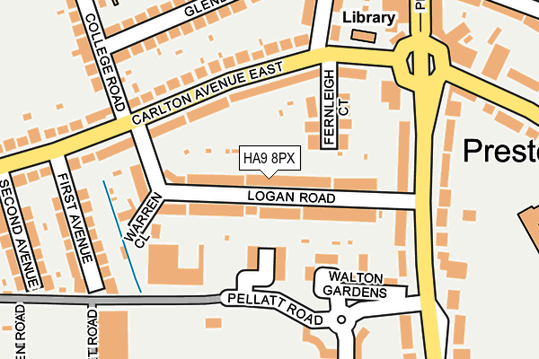 HA9 8PX map - OS OpenMap – Local (Ordnance Survey)