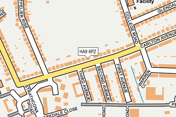 HA9 8PZ map - OS OpenMap – Local (Ordnance Survey)