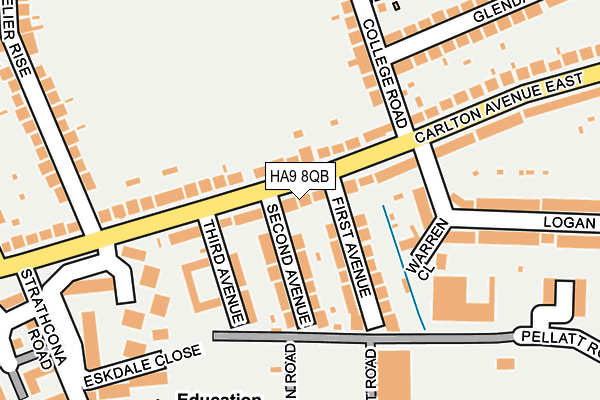 HA9 8QB map - OS OpenMap – Local (Ordnance Survey)