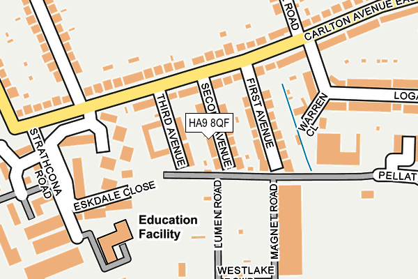 HA9 8QF map - OS OpenMap – Local (Ordnance Survey)