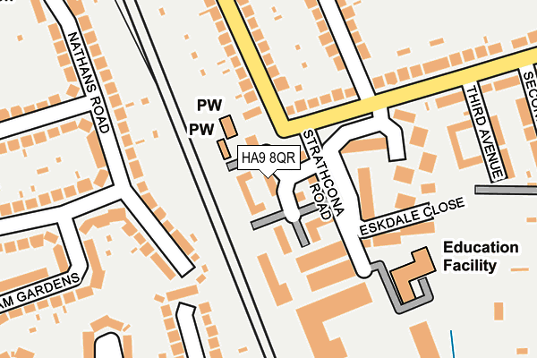 HA9 8QR map - OS OpenMap – Local (Ordnance Survey)