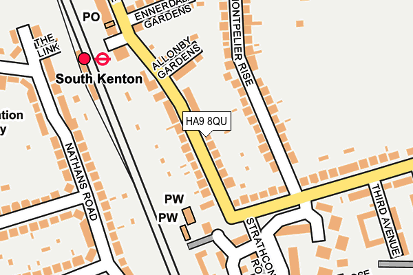 HA9 8QU map - OS OpenMap – Local (Ordnance Survey)