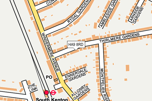 HA9 8RD map - OS OpenMap – Local (Ordnance Survey)
