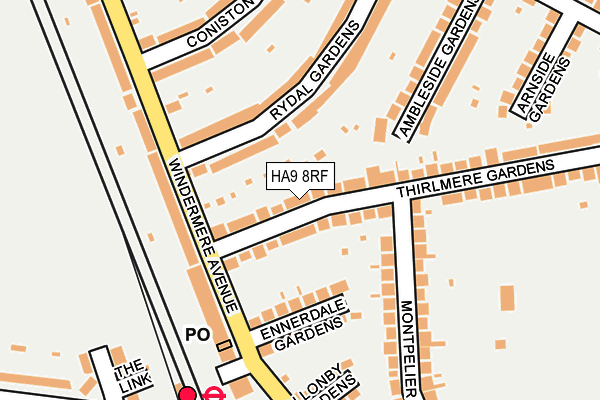 HA9 8RF map - OS OpenMap – Local (Ordnance Survey)