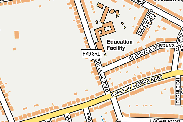 HA9 8RL map - OS OpenMap – Local (Ordnance Survey)