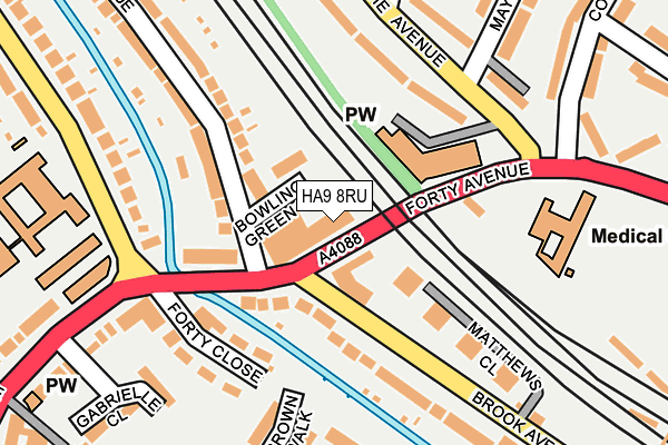 HA9 8RU map - OS OpenMap – Local (Ordnance Survey)
