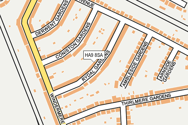 HA9 8SA map - OS OpenMap – Local (Ordnance Survey)