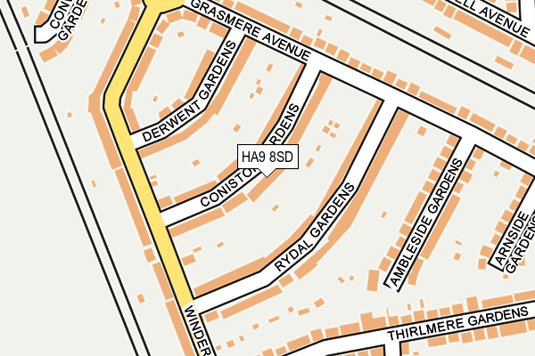HA9 8SD map - OS OpenMap – Local (Ordnance Survey)