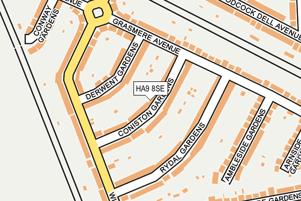 HA9 8SE map - OS OpenMap – Local (Ordnance Survey)