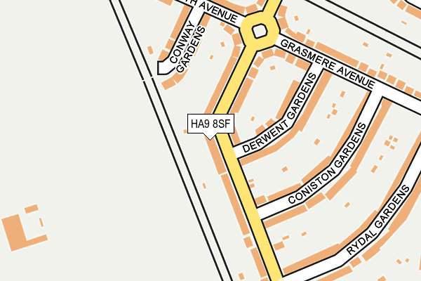 HA9 8SF map - OS OpenMap – Local (Ordnance Survey)