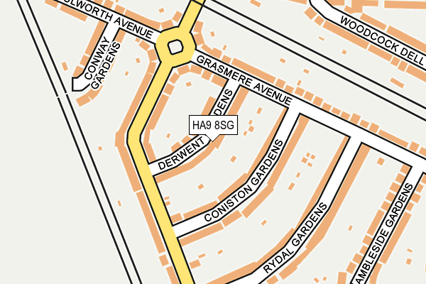 HA9 8SG map - OS OpenMap – Local (Ordnance Survey)