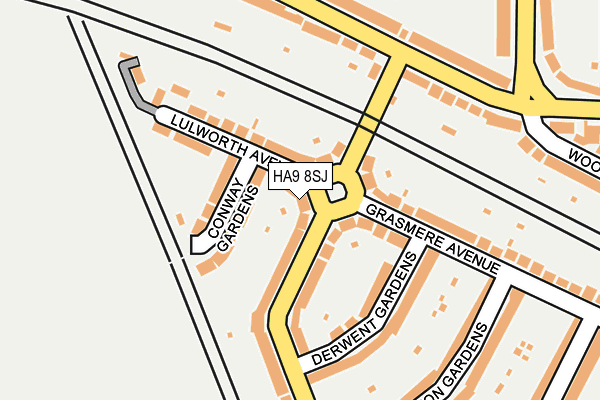 HA9 8SJ map - OS OpenMap – Local (Ordnance Survey)