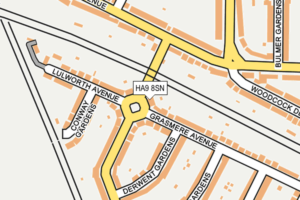 HA9 8SN map - OS OpenMap – Local (Ordnance Survey)