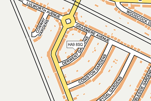 HA9 8SQ map - OS OpenMap – Local (Ordnance Survey)