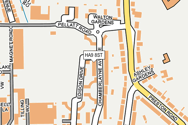 HA9 8ST map - OS OpenMap – Local (Ordnance Survey)