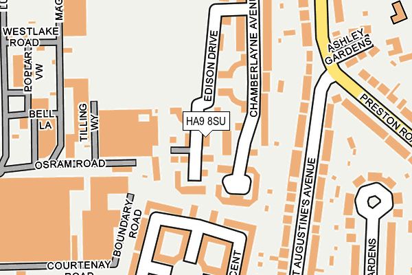 HA9 8SU map - OS OpenMap – Local (Ordnance Survey)