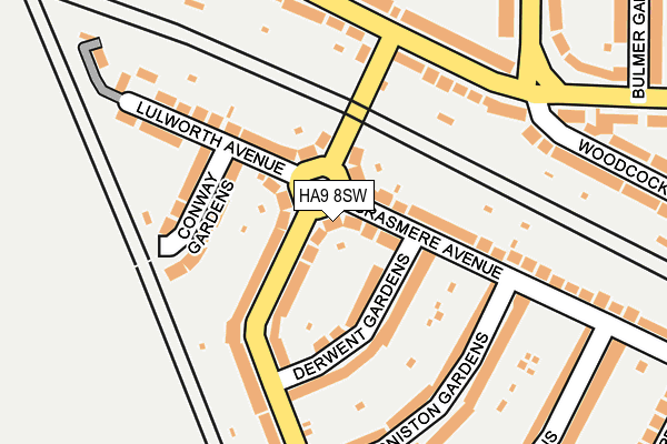 HA9 8SW map - OS OpenMap – Local (Ordnance Survey)