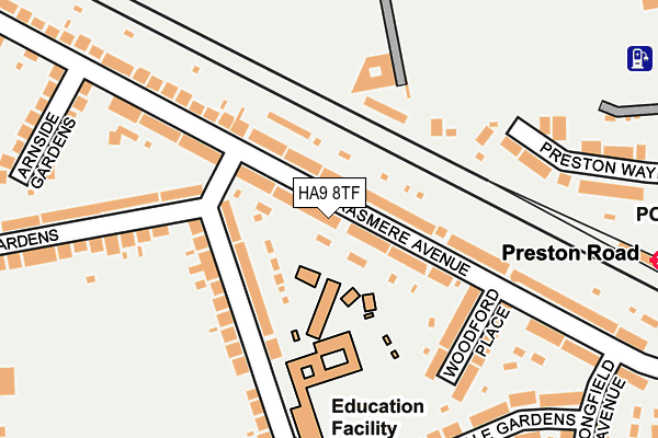 HA9 8TF map - OS OpenMap – Local (Ordnance Survey)