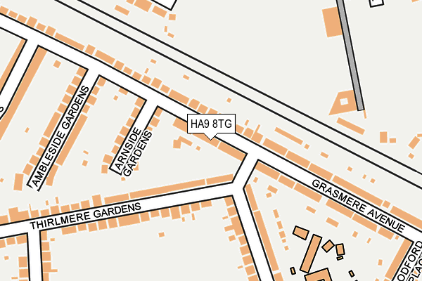 HA9 8TG map - OS OpenMap – Local (Ordnance Survey)