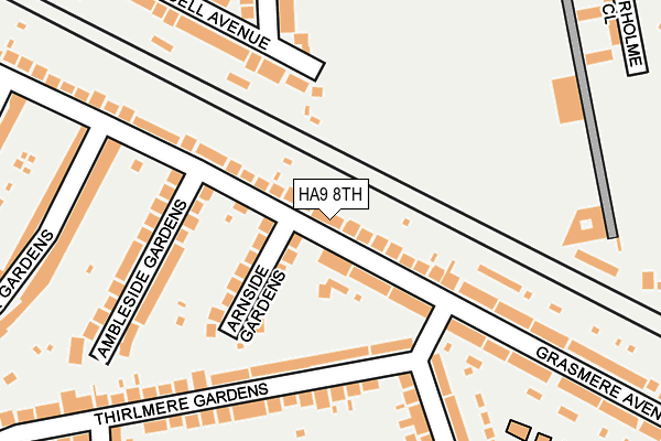 HA9 8TH map - OS OpenMap – Local (Ordnance Survey)
