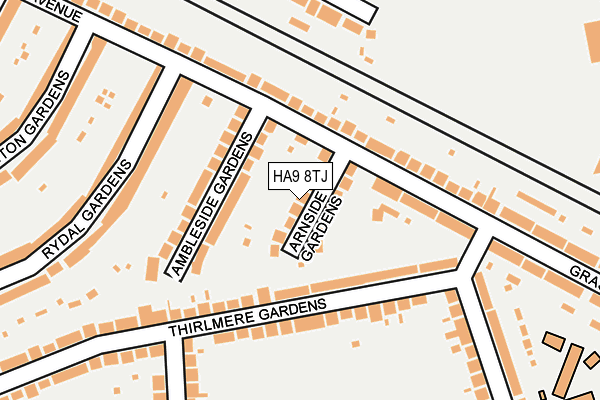 HA9 8TJ map - OS OpenMap – Local (Ordnance Survey)