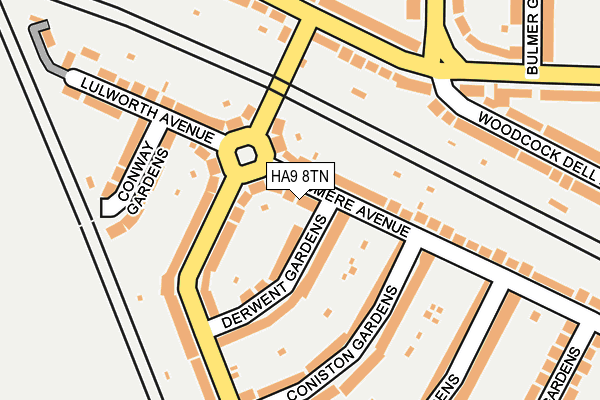 HA9 8TN map - OS OpenMap – Local (Ordnance Survey)