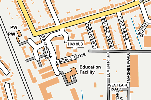 HA9 8UB map - OS OpenMap – Local (Ordnance Survey)