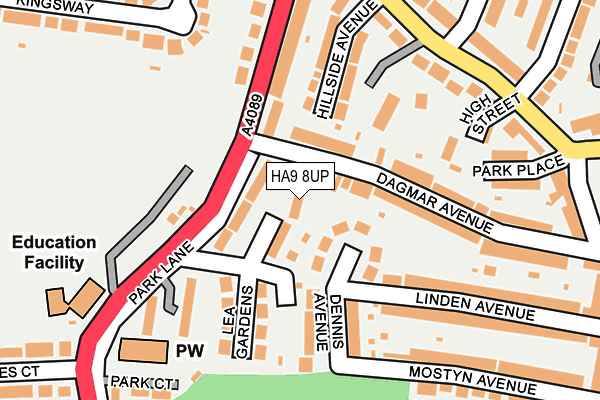 HA9 8UP map - OS OpenMap – Local (Ordnance Survey)