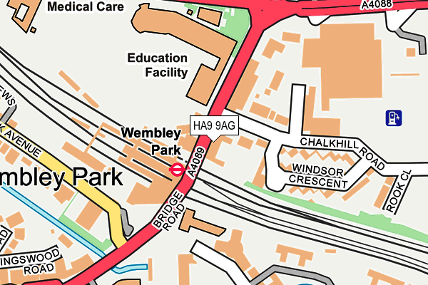 HA9 9AG map - OS OpenMap – Local (Ordnance Survey)