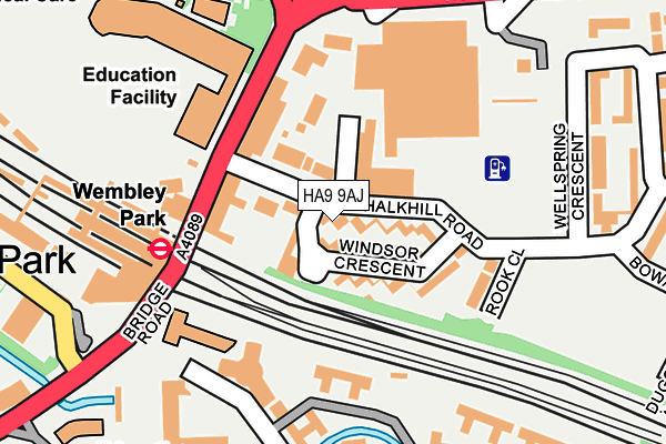 HA9 9AJ map - OS OpenMap – Local (Ordnance Survey)