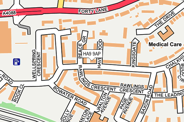 HA9 9AP map - OS OpenMap – Local (Ordnance Survey)