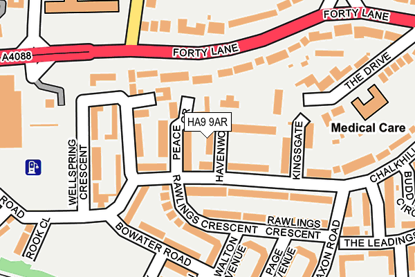 HA9 9AR map - OS OpenMap – Local (Ordnance Survey)
