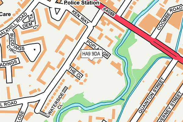 HA9 9DA map - OS OpenMap – Local (Ordnance Survey)